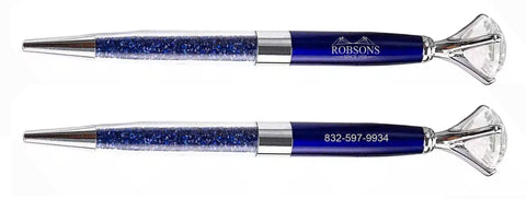 ROBSON'S BALLPOINT RETRACTABLE CRYSTAL PEN (BLUE) - Robson's Jewelers