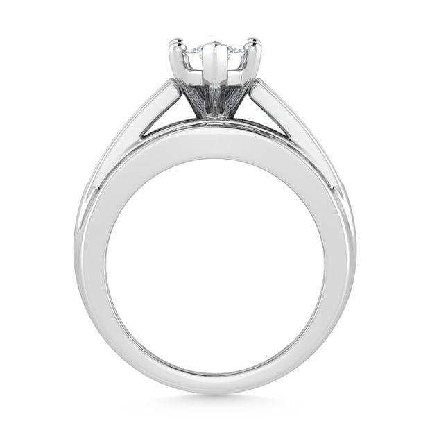 14K White Gold Lab Grown Diamond 3 7/8 Ct.Tw. Marquise Shape Engagement Ring (Center 2CT) - Robson's Jewelers