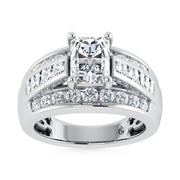 14K White Gold Lab Grown Diamond 3 7/8 Ct.Tw. Radiant Shape Engagement Ring (Center 2CT) - Robson's Jewelers