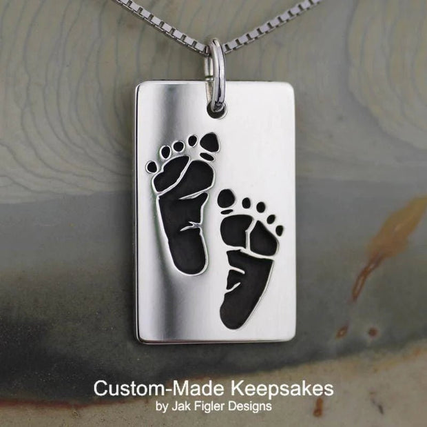 Dog Tag Footprint Necklace - Robson's Jewelers