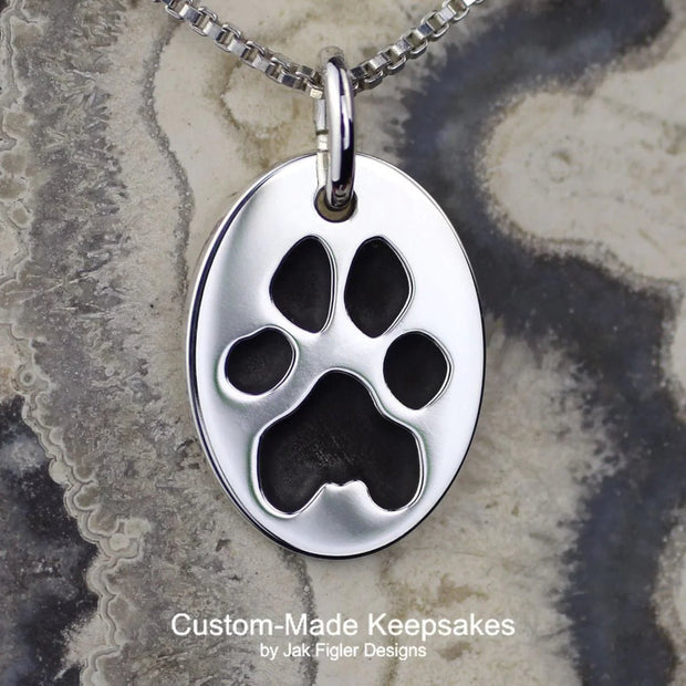 Oval Pawprint Necklace - Robson's Jewelers