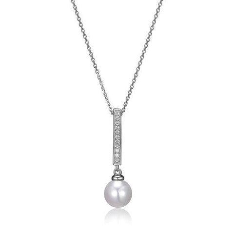 Pearl & CZ Sterling Silver Necklace - Robson's Jewelers