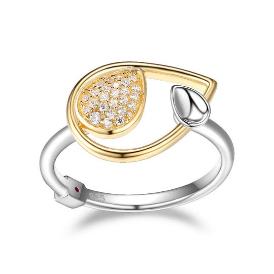 Sterling Silver Ring  Rhodium and 18K Yellow Gold Plated - Robson's Jewelers