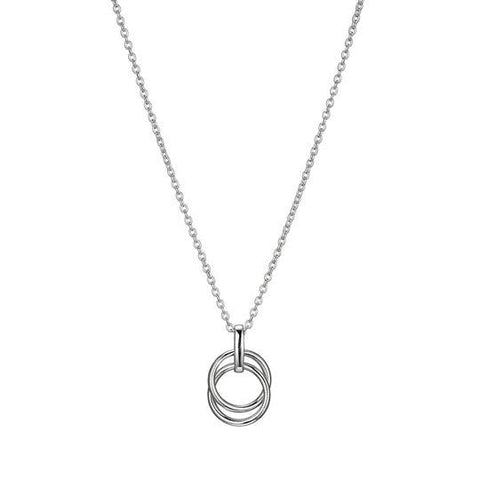 Sterling Silver Necklace with Interlock Circle Pendant - Robson's Jewelers