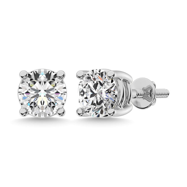 14K White Gold 2/5 Ct.Tw. Premium Diamond Stud Earrings - Robson's Jewelers